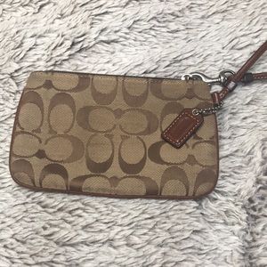 Tan Coach Wristlet